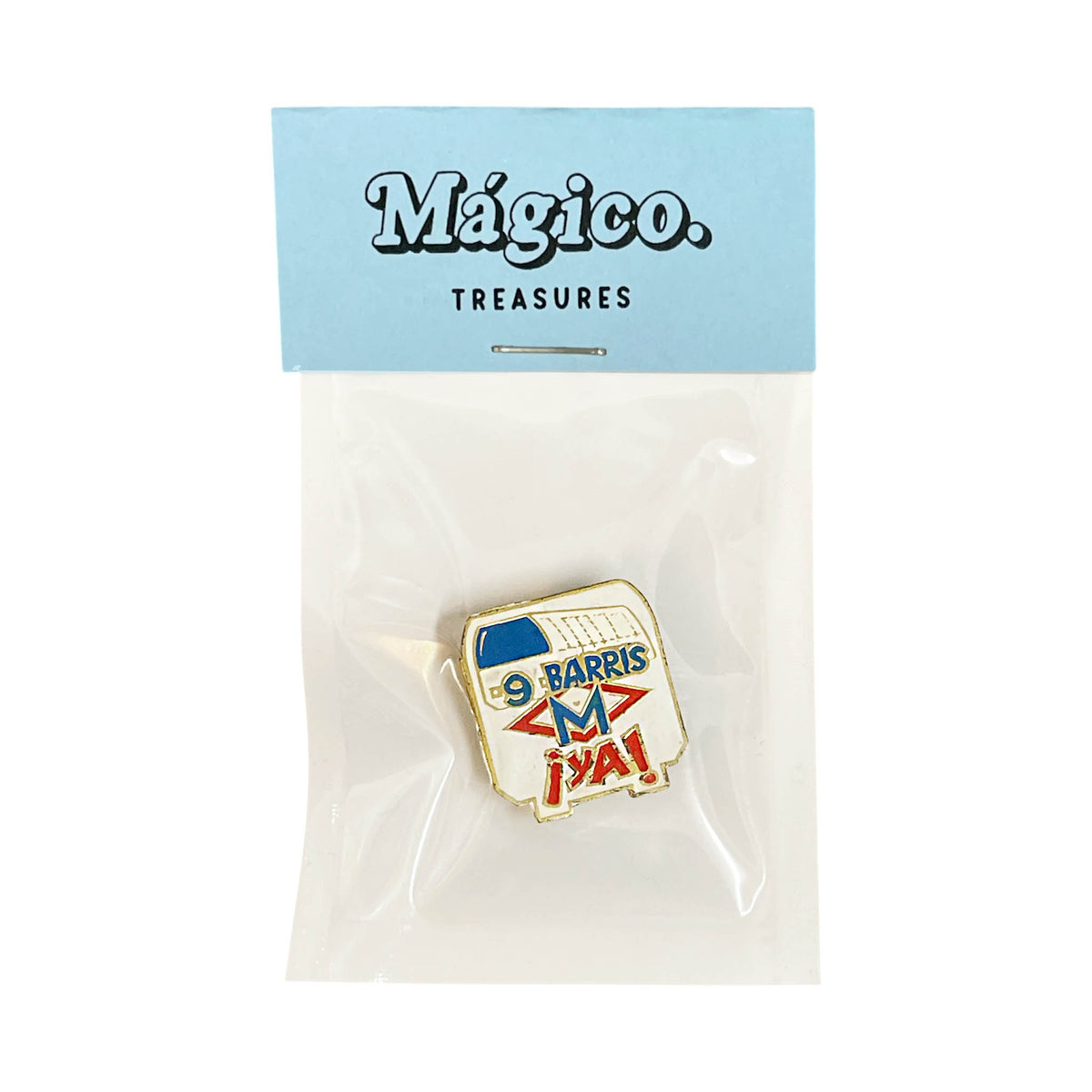 Vintage Barcelona Metro pin – “9 Barris ¡Ya!”