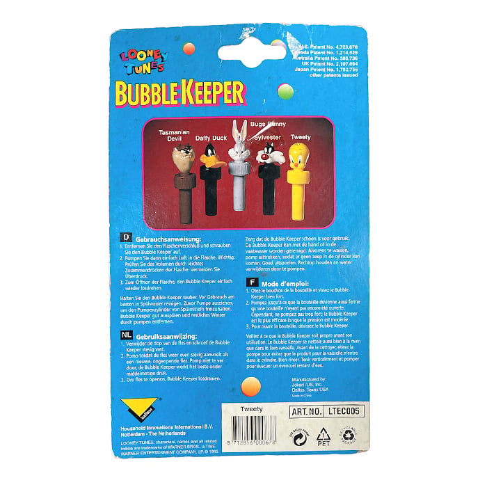 Vintage 1995 Bubble keeper "Tweety & Tasmanian devil"