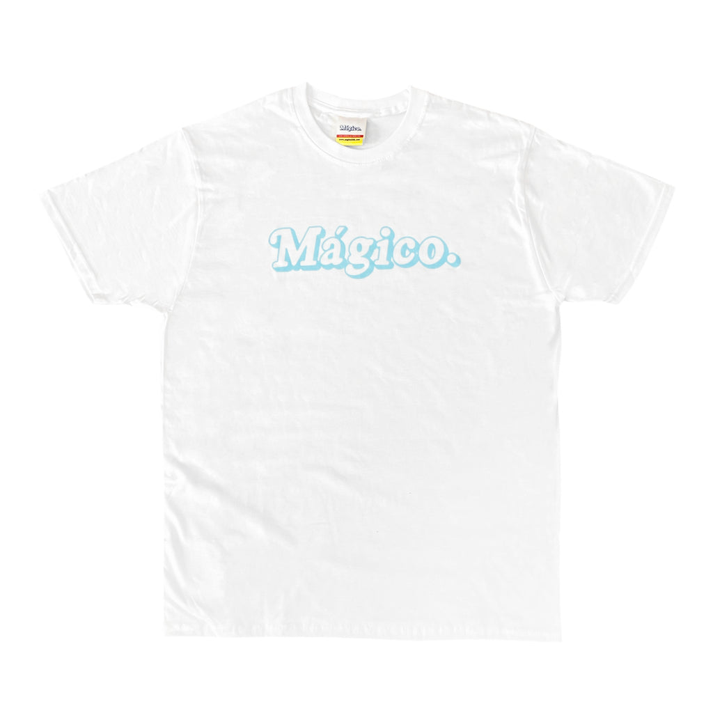 MÁGICO - Logo tee (White/Baby blue)