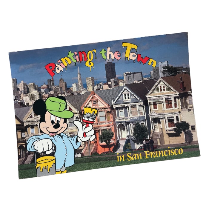 Vintage Mickey "Painting the town" USA postcard