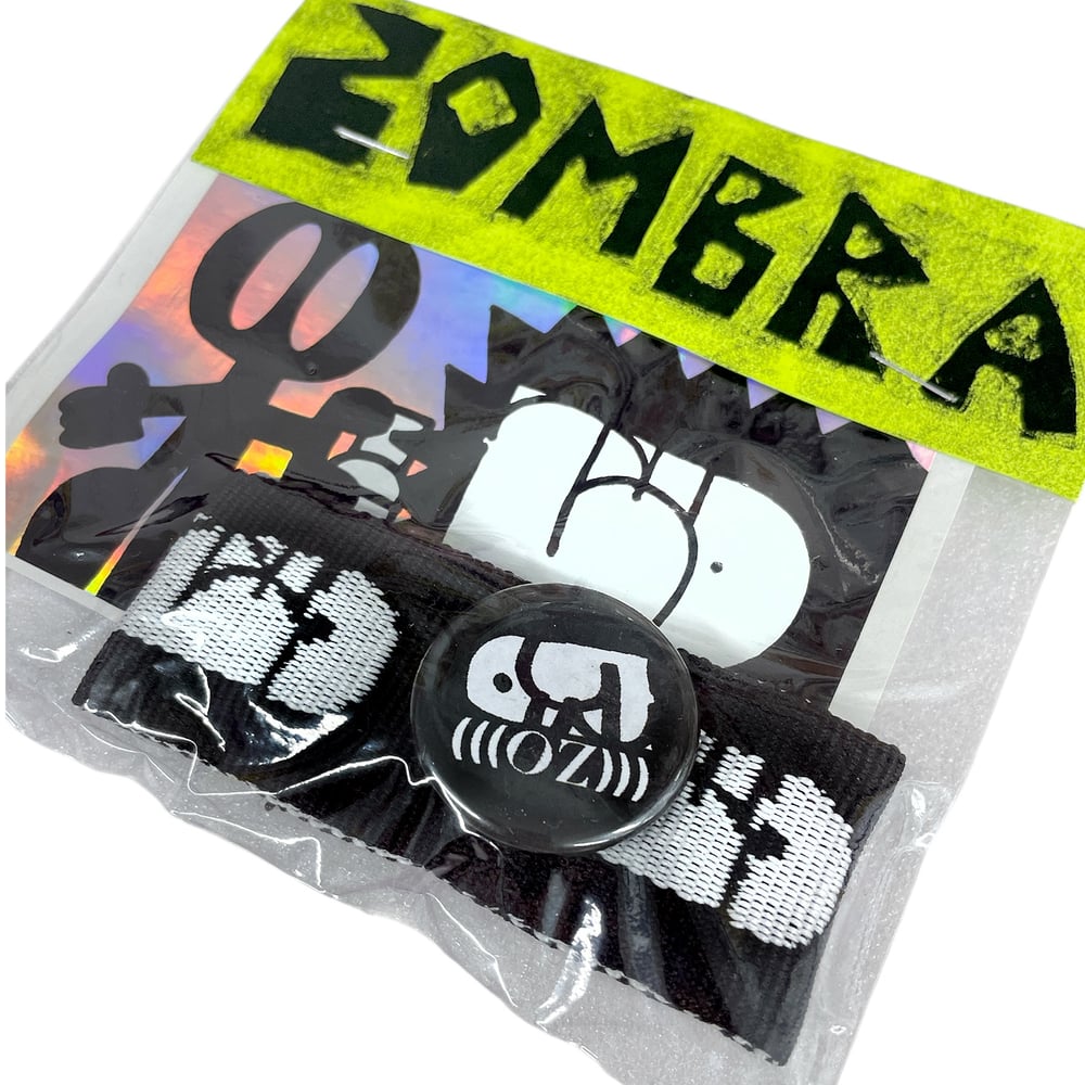 Zombra - wristband, pin-back button & sticker