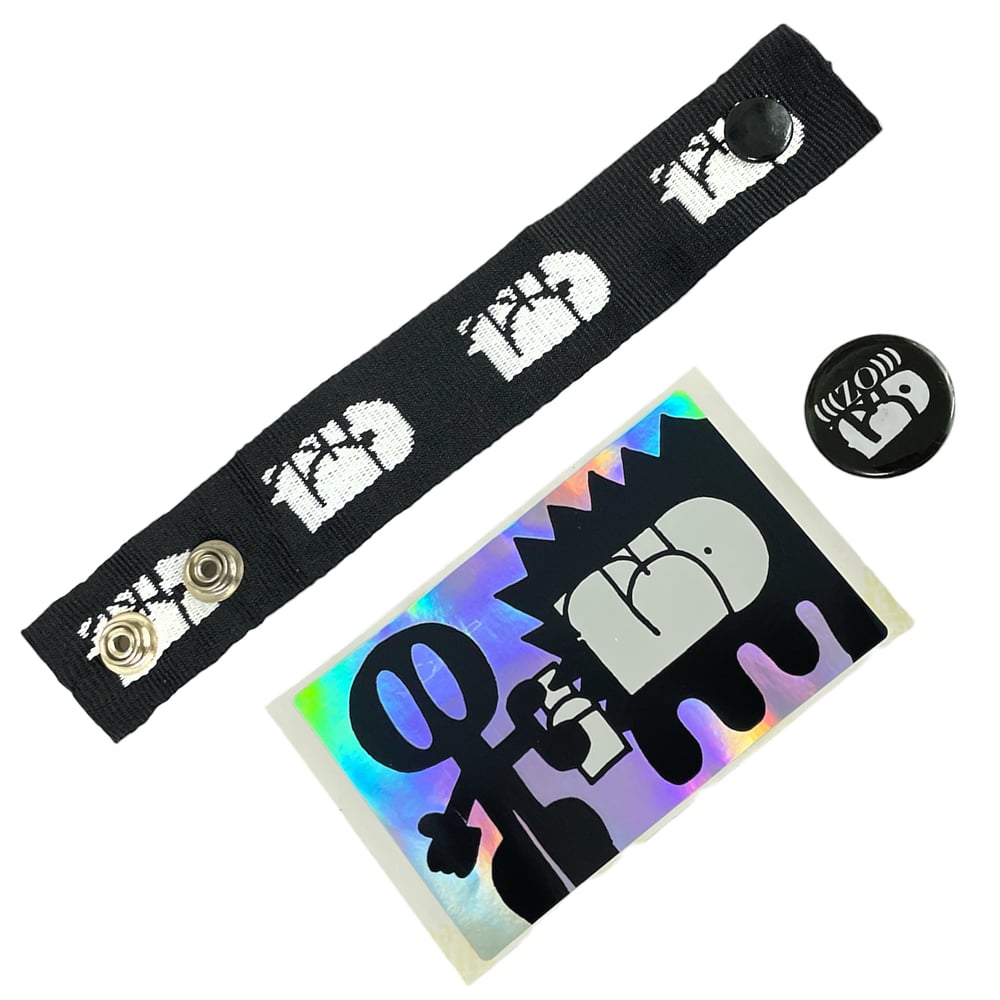 Zombra - wristband, pin-back button & sticker